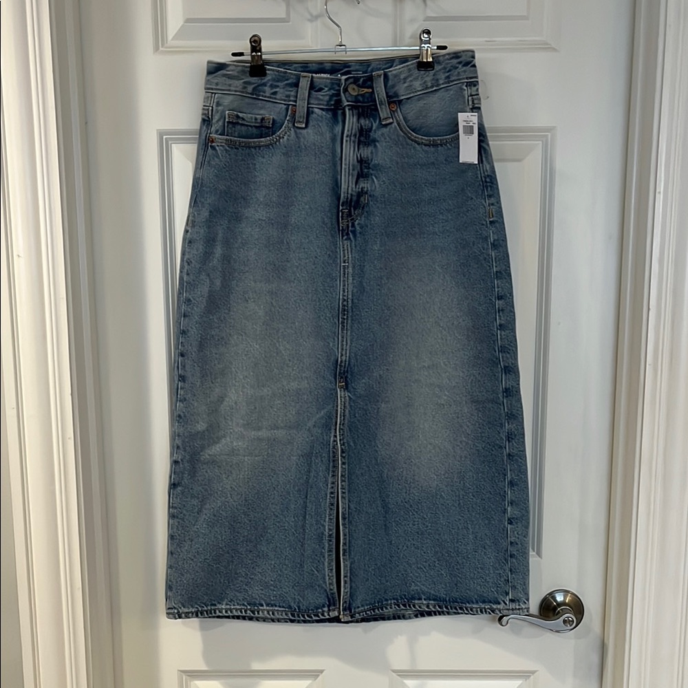Old Navy Blue Denim Midi Skirt